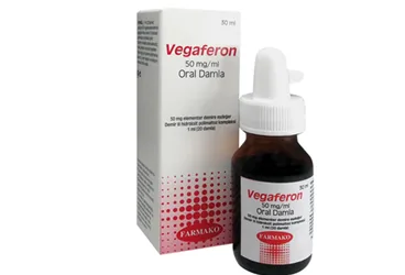 VEGAFERON 50 MG/ML ORAL DAMLA 30 ML (demir iii hidroksit) ambalajı, damla. Üretici: FARMAKO ECZACILIK A.Ş.
