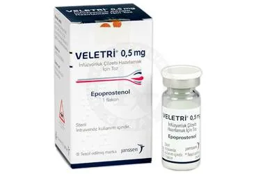 VELETRI 0,5 MG INFUZYONLUK COZELTI HAZIRLAMAK ICIN TOZ (1 FLAKON) (epoprostenol) ürün ambalajı, çözelti. Üretici: JOHNSON AND JOHNSON SIHHİ MALZEME SANAYİ VE TİCARET LİMİTED ŞİRKETİ.