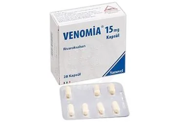 VENOMIA 15 MG KAPSUL (28 KAPSUL) (rivaroksaban) kutu fotoğrafı, kapsül. Üretici: SANOVEL İLAÇ SANAYİ VE TİCARET ANONİM ŞİRKETİ.