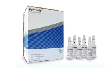 VENTAVIS 20 MCG/ML NEBULIZATOR ICIN SOLUSYON ICEREN 168 AMPUL kutusu. Iloprost içeren ampul. Üretici: BAYER TÜRK KİMYA SAN. LTD. ŞTİ.