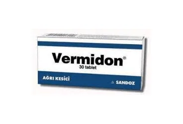 VERMIDON 500 MG 20 TABLET ürün ambalajı, tablet formunda parasetamol + kafein içerir. Üretici: SANDOZ İLAÇ SANAYİ VE TİCARET A.Ş.