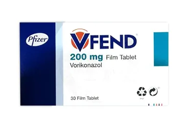 VFEND 200 MG 30 FILM KAPLI TABLET (vorikonazol) kutusu, film kaplı tablet. Üretici: PFİZER PFE İLAÇLARI ANONİM ŞİRKETİ.