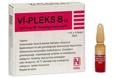 VI-PLEX B12 1000 MCG 1 MLX5 AMPUL (vitamin b12) ambalajı, ampul. Üretici: OSEL İLAÇ SANAYİ VE TİCARET ANONİM ŞİRKETİ.