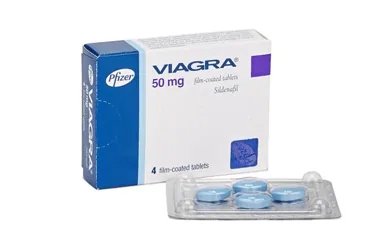 VIAGRA 50 MG 4 AGIZDA DAGILAN TABLET kutusu. Sildenafil sitrat içeren tablet. Üretici: VİATRİS İLAÇLARI LİMİTED ŞİRKETİ.