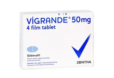 VIGRANDE 50 MG 4 TABLET ürün ambalajı. Sildenafil sitrat içeren tablet. Üretici: SANOFİ İLAÇ SANAYİ ve TİC. A.Ş.