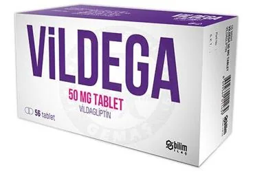 VILDEGA 50 MG TABLET (56 TABLET) (vildagliptin) ürün ambalajı, tablet. Üretici: BİLİM İLAÇ SANAYİİ VE TİCARET A.Ş.