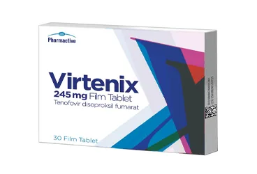 VIRTENIX 245 MG FILM KAPLI TABLET ,90 ADET (tenofovir disoproksil fumarat) kutusu, film kaplı tablet. Üretici: HUMANİS SAĞLIK A.Ş.