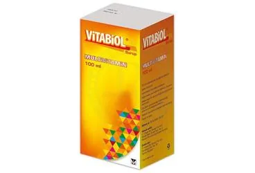 VITABIOL 100 ML ŞURUP (mültivitamin) ürün ambalajı, şurup. Üretici: MENARİNİ SAĞLIK VE İLAÇ SANAYİ TİCARET ANONİM ŞİRKETİ.