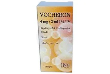 Ondansetron hcl içeren çözelti: VOCHERON 4 MG/2 ML IM/IV ENJEKSIYONLUK/INFUZYONLUK COZELTI kutu fotoğrafı. Üretici: INCPHARMA İLAÇ SAN. VE TİC. LTD. ŞTİ.