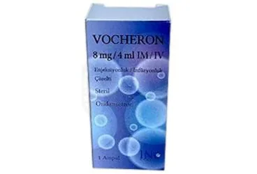 VOCHERON 8 MG/4 ML IM/IV ENJEKSIYONLUK/INFUZYONLUK COZELTI ürün ambalajı, çözelti formunda ondansetron hcl içerir. Üretici: INCPHARMA İLAÇ SAN. VE TİC. LTD. ŞTİ.