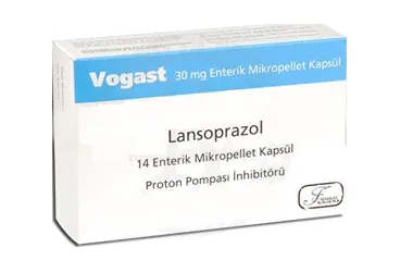 VOGAST 30 MG 14 MİKROPELLET KAPSÜL kutusu, kapsül formunda lansoprazol içerir. Üretici: FARMALAS İLAÇ SAN. VE TİC. LTD. ŞTİ.