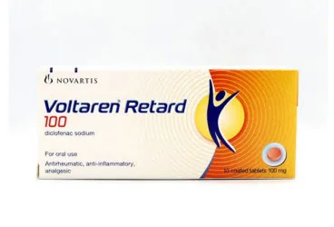 VOLTAREN RETARD 100 MG 10 TABLET kutu fotoğrafı, tablet formunda diklofenak içerir. Üretici: NOVARTİS SAĞLIK GIDA VE TARIM ÜRÜNLERİ SANAYİ VE TİCARET ANONİM ŞİRKETİ.