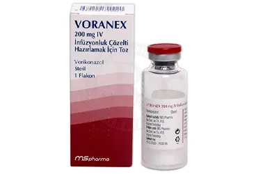 VORANEX 200 MG IV INFUZYONLUK COZELTI HAZIRLAMAK ICIN TOZ (1 ADET) ambalajı. Vorikonazol içeren çözelti. Üretici: HAVER TRAKYA İLAÇ SANAYİ VE TİCARET ANONİM ŞİRKETİ.