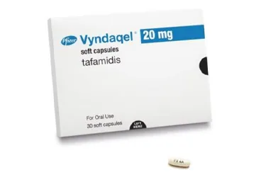 Tafamidis içeren yumuşak kapsül: VYNDAQEL 20 MG YUMUSAK KAPSUL (30 ADET) kutusu. Üretici: PFİZER PFE İLAÇLARI ANONİM ŞİRKETİ.