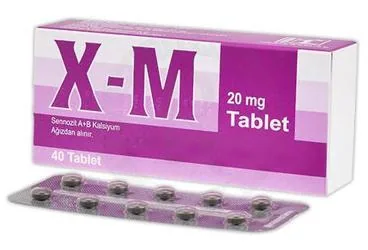 X-M 20 MG TABLET (40 TABLET) (sennosid) ürün ambalajı, tablet. Üretici: AVİXA İLAÇ SANAYİ VE TİCARET ANONİM ŞİRKETİ.