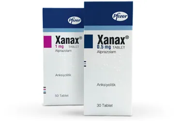 XANAX 1 MG 50 TABLET (alprazolam) ambalajı, tablet. Üretici: VİATRİS İLAÇLARI LİMİTED ŞİRKETİ.