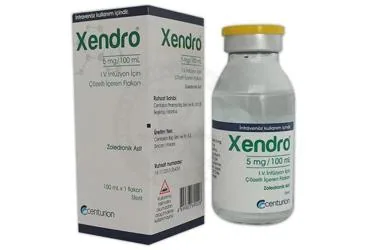 XENDRO 5 MG/100 ML IV INFUZYON ICIN COZELTI ICEREN FLAKON (1 FLAKON) kutu fotoğrafı. Zoledronik asit monohidrat içeren çözelti. Üretici: CENTURİON İLAÇ SANAYİ VE TİCARET ANONİM ŞİRKETİ.