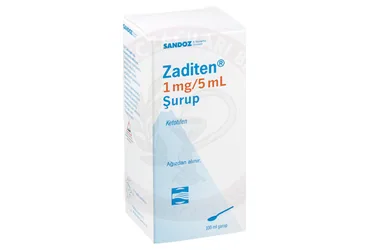 ZADITEN 1 MG/ 5 ML 100 ML SURUP (ketotifen) kutusu, şurup. Üretici: SANDOZ İLAÇ SANAYİ VE TİCARET A.Ş.