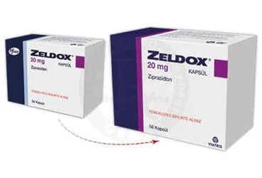 ZELDOX 20 MG 56 KAPSÜL kutusu, kapsül formunda ziprasidon içerir. Üretici: VİATRİS İLAÇLARI LİMİTED ŞİRKETİ.