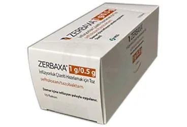 ZERBAXA 1G/0,5G INF. KONS. COZ. HAZIRLAMAK ICIN TOZ ICEREN 10 FLAKON (seftolozan sulfat + tazobaktam sodyum) kutusu, flakon. Üretici: MERCK SHARP DOHME İLAÇLARI LTD. ŞTİ.