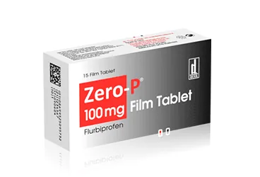 ZERO-P 100 MG 15 FİLM TABLET (flurbiprofen) ambalajı, film kaplı tablet. Üretici: DEVA HOLDİNG ANONİM ŞİRKETİ.