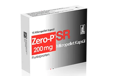 ZERO-P 200 MG SR MIKROPELLET 15 KAPSUL kutusu, kapsül formunda flurbiprofen içerir. Üretici: DEVA HOLDİNG ANONİM ŞİRKETİ.