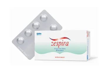 ZESPIRA 10 MG FILM KAPLI TABLET (28 TABLET) kutu fotoğrafı, film kaplı tablet formunda montelukast sodyum içerir. Üretici: BİLİM İLAÇ SANAYİİ VE TİCARET A.Ş.