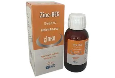 ZINC-BEG 15 MG/5 ML PEDIYATRIK SURUP (100 ML) (çinko sülfat) ürün ambalajı, şurup. Üretici: BEG PHARMA İLAÇ SANAYİ VE TİCARET LİMİTED ŞİRKETİ.