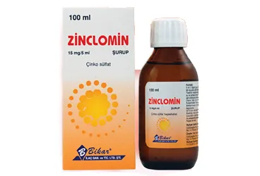 ZINCLOMIN 15 MG/5 ML 100 ML SURUP (çinko sülfat) kutusu, şurup. Üretici: BİKAR İLAÇ SANAYİ VE TİCARET ANONİM ŞİRKETİ.