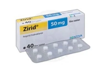 ZIRID 50 MG 100 FILM TABLET (itoprit hcl) ürün ambalajı, film kaplı tablet. Üretici: SANOFİ İLAÇ SANAYİ ve TİC. A.Ş.