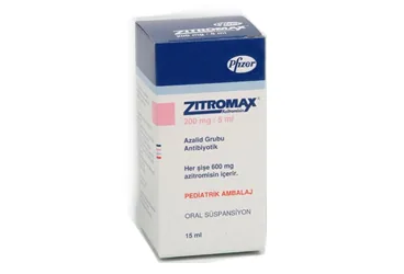 ZITROMAX PED. 15 ML SUSPANSIYON kutu fotoğrafı, süspansiyon formunda azitromisin içerir. Üretici: PFİZER PFE İLAÇLARI ANONİM ŞİRKETİ.