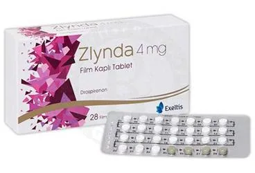ZLYNDA 4 MG FILM KAPLI TABLET (28 FILM KAPLI TABLET) (drospirenon) ambalajı, film kaplı tablet. Üretici: EXELTİS İLAÇ SANAYİİ VE TİCARET ANONİM ŞİRKETİ.