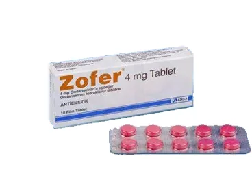 Ondansetron hcl içeren tablet: ZOFER 4 MG 6 TABLET kutusu. Üretici: ADEKA İLAÇ SANAYİ VE TİCARET A.Ş.