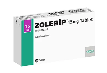 ZOLERIP 15 MG 28 TABLET (aripiprazol) ürün ambalajı, tablet. Üretici: TEVA İLAÇLARI SANAYİ VE TİCARET A.Ş.