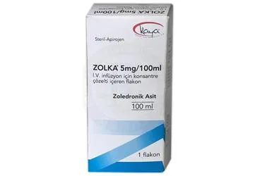 Zoledronik asit monohidrat içeren çözelti: ZOLKA 5MG/100 ML IV INFUZYON ICIN KONS. COZELTI ICEREN 1 FLAKON kutu fotoğrafı. Üretici: KAYA BEŞERİ İLAÇ SANAYİ VE TİCARET ANONİM ŞİRKETİ.