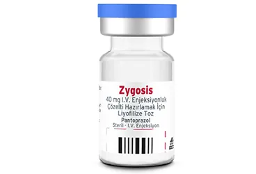 ZYGOSIS 40 MG IV ENJEKSIYONLUK COZELTI HAZIRLAMAK ICIN LIYOFILIZE TOZ 1 FLAKON ambalajı. Pantoprazol içeren çözelti. Üretici: POLİFARMA İLAÇ SAN. VE TİC. A.Ş.