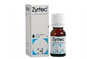 ZYRTEC 10 MG 20 ML ORAL DAMLA ürün ambalajı. Setirizin içeren damla. Üretici: UCB PHARMA A.Ş.