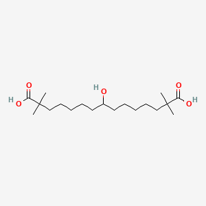 Bempedoik asit etkin maddesinin kimyasal yapı formülü (bempedoic acid)