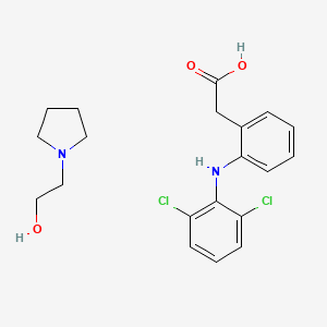diklofenak epolamin etkin maddesinin kimyasal yapı formülü (diclofenac epolamine)