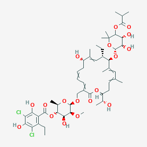 fidaksomisin etkin maddesinin kimyasal yapı formülü (fidaxomycin)