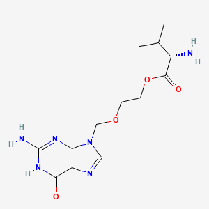 valasiklovir etkin maddesinin kimyasal yapı formülü (valacyclovir)