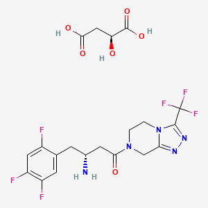 Sitagliptin malat etkin maddesinin kimyasal yapı formülü (sitagliptin malate)