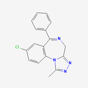 alprazolam etkin maddesinin kimyasal yapı formülü (alprazolam)