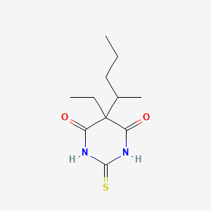 tiyopental sodyum etkin maddesinin kimyasal yapı formülü (thiopental)