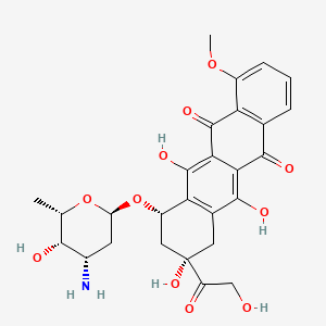 Doksorubisin hidroklorür etkin maddesinin kimyasal yapı formülü (doxorubicin)