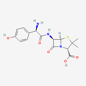 amoksisilin + klavulanik asit etkin maddesinin kimyasal yapı formülü (amoxicillin)