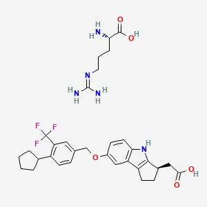 Etrasimod L-arjinin etkin maddesinin kimyasal yapı formülü (etrasimod l-arginine)