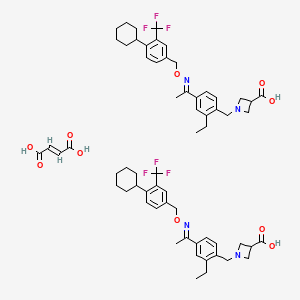 Siponimod fumarik asit etkin maddesinin kimyasal yapı formülü (siponimod fumaric acid)