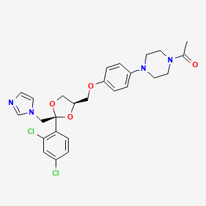 ketoconazole etkin maddesinin kimyasal yapı formülü (ketoconazole)