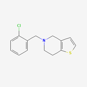 tiklopidin etkin maddesinin kimyasal yapı formülü (ticlopidine)